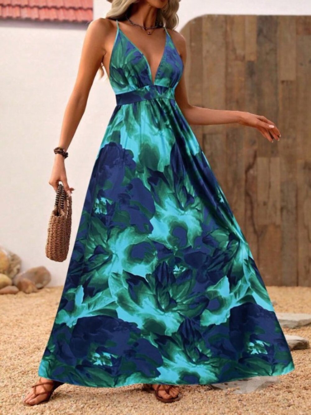 Camisole Dress, Deep V-Neck